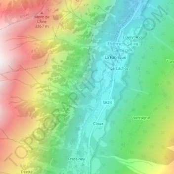 Mapa topográfico Ligne, altitud, relieve