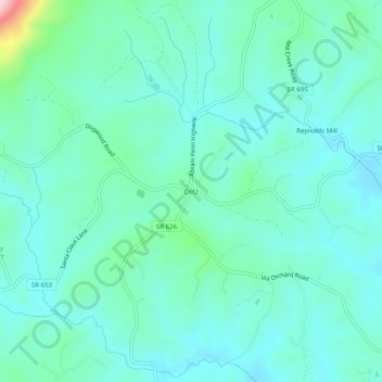 Mapa topográfico Critz, altitud, relieve