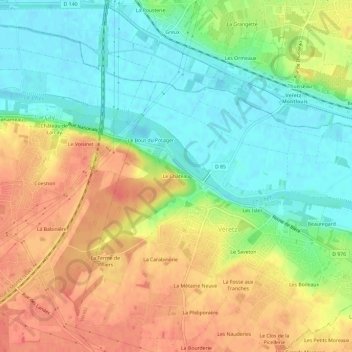 Mapa topográfico Le Château, altitud, relieve
