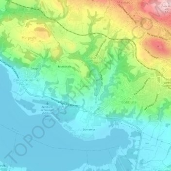 Mapa topográfico Lissago, altitud, relieve