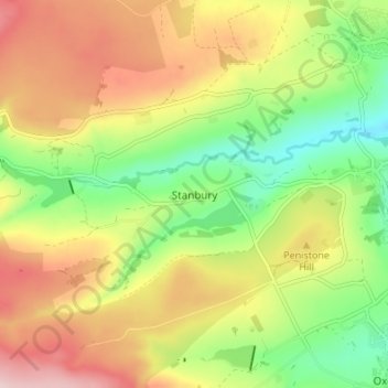 Mapa topográfico Stanbury, altitud, relieve