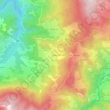 Mapa topográfico I Trugoni, altitud, relieve