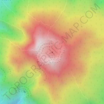 Mapa topográfico Volcán Maderas, altitud, relieve