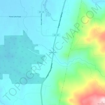 Mapa topográfico Denmark, altitud, relieve