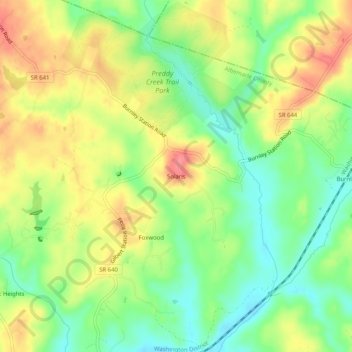 Mapa topográfico Solaris, altitud, relieve