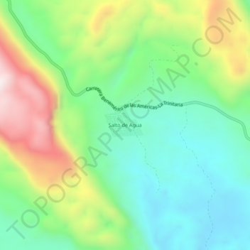 Mapa topográfico Salto de Agua, altitud, relieve