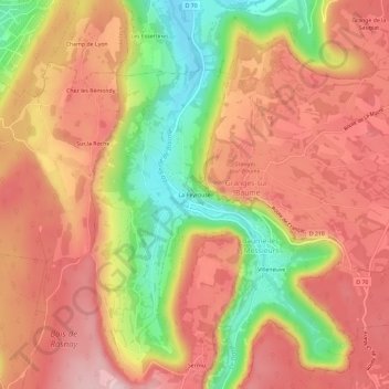 Mapa topográfico La Peyrouse, altitud, relieve