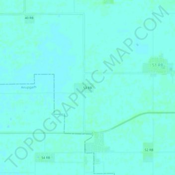 Mapa topográfico 53 RB, altitud, relieve