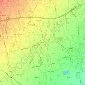 Mapa topográfico Bessica, altitud, relieve