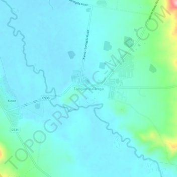 Mapa topográfico Tangambalanga, altitud, relieve