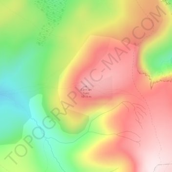 Mapa topográfico Càrn an Tuirc, altitud, relieve