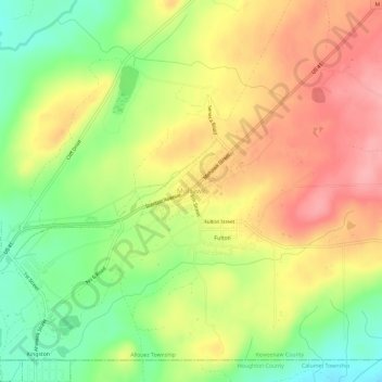 Mapa topográfico Mohawk, altitud, relieve