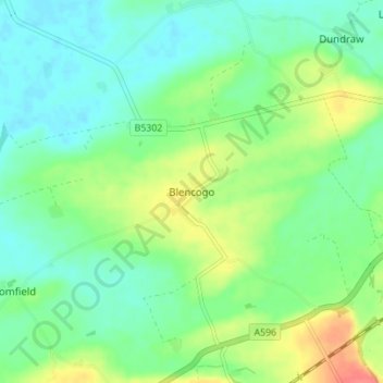 Mapa topográfico Blencogo, altitud, relieve