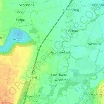 Mapa topográfico Maschwitz, altitud, relieve