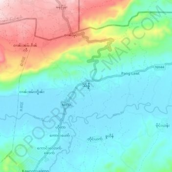 Mapa topográfico Hseni, altitud, relieve