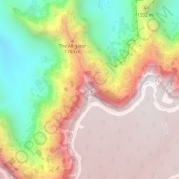 Mapa topográfico Mohave Point, altitud, relieve