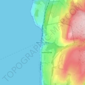 Mapa topográfico Wemyss Bay, altitud, relieve