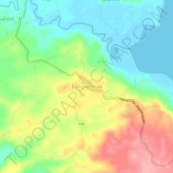 Mapa topográfico Banquerohan, altitud, relieve