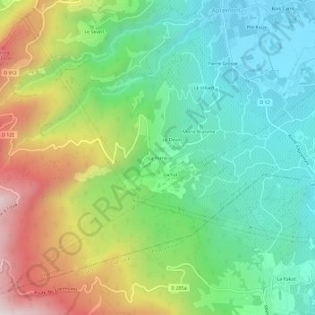 Mapa topográfico La Torne, altitud, relieve