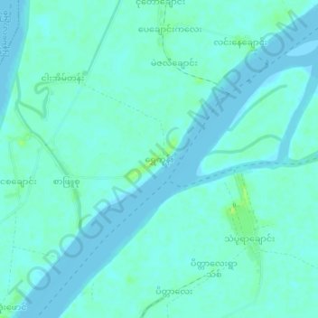 Mapa topográfico Shwe Kone, altitud, relieve