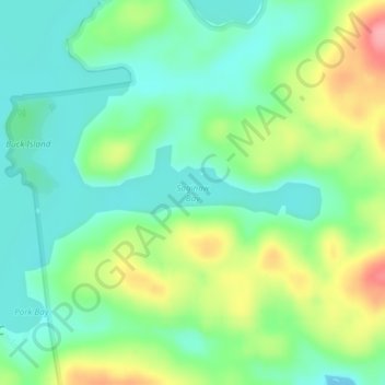 Mapa topográfico Saginaw Bay, altitud, relieve