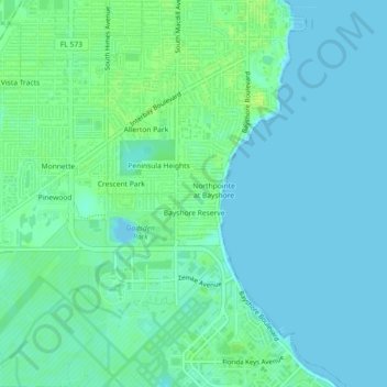 Mapa topográfico Fosterville, altitud, relieve