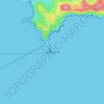 Mapa topográfico Point Bonita, altitud, relieve