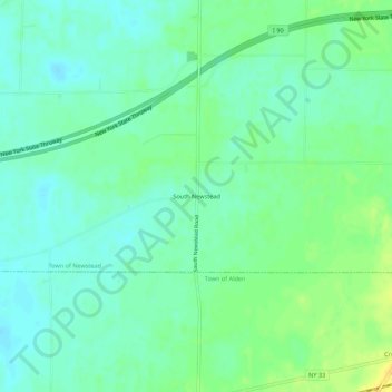 Mapa topográfico South Newstead, altitud, relieve