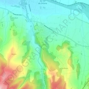 Mapa topográfico Boisset, altitud, relieve