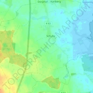 Mapa topográfico Rohrüh, altitud, relieve