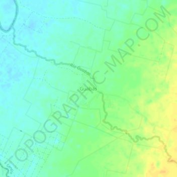 Mapa topográfico Guabas, altitud, relieve