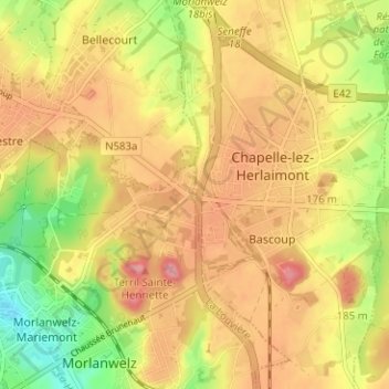 Mapa topográfico Marie-la-Guerre, altitud, relieve