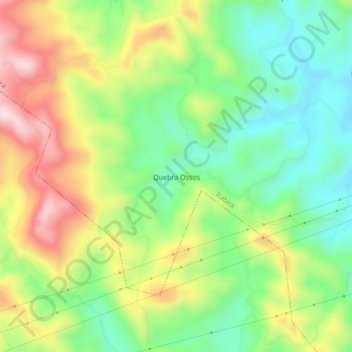 Mapa topográfico Quebra Ossos, altitud, relieve