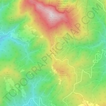 Mapa topográfico Valdazze, altitud, relieve