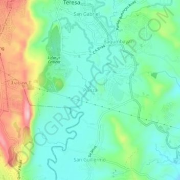 Mapa topográfico Prinza, altitud, relieve