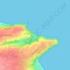 Mapa topográfico Martin Plage, altitud, relieve