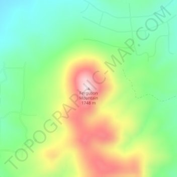 Mapa topográfico Ferguson Mountain, altitud, relieve