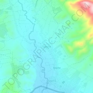 Mapa topográfico Saipina, altitud, relieve