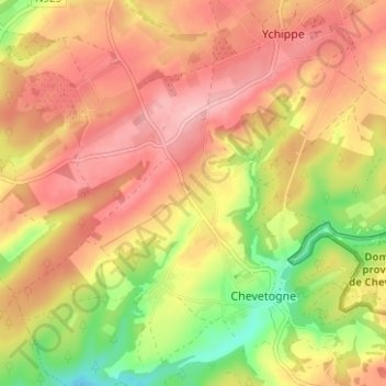 Mapa topográfico Ronvaux, altitud, relieve
