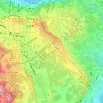 Mapa topográfico Videlle di Sopra, altitud, relieve