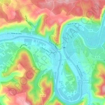 Mapa topográfico L'Alcade, altitud, relieve