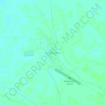 Mapa topográfico Kowanyama, altitud, relieve