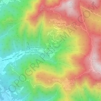 Mapa topográfico Forame, altitud, relieve