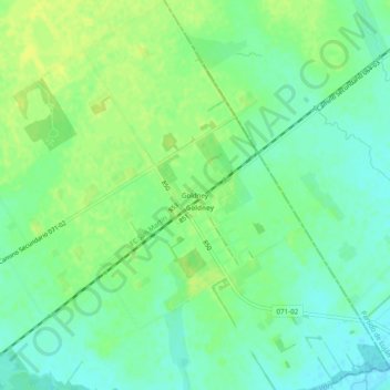 Mapa topográfico Goldney, altitud, relieve