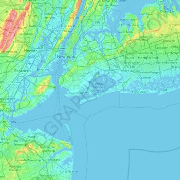 Mapa topográfico Barren Island, altitud, relieve
