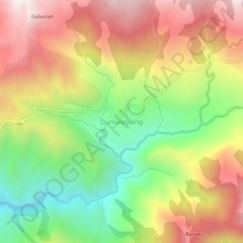 Mapa topográfico Dumalaguing, altitud, relieve
