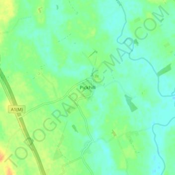 Mapa topográfico Pickhill, altitud, relieve