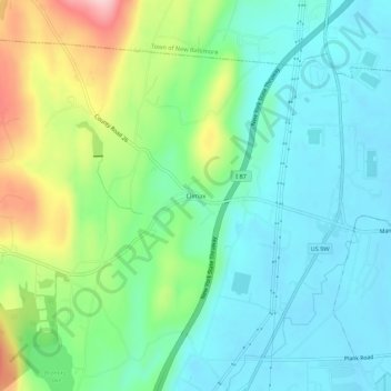 Mapa topográfico Climax, altitud, relieve