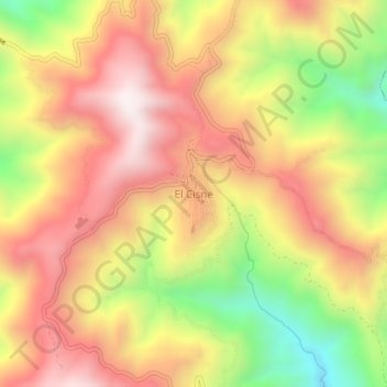 Mapa topográfico El Cisne, altitud, relieve