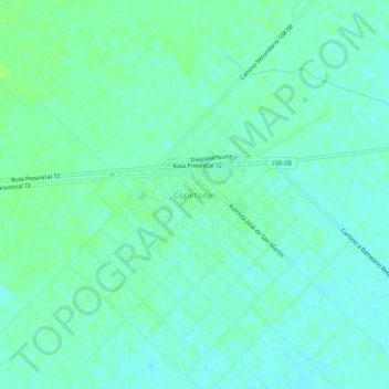 Mapa topográfico Copetonas, altitud, relieve